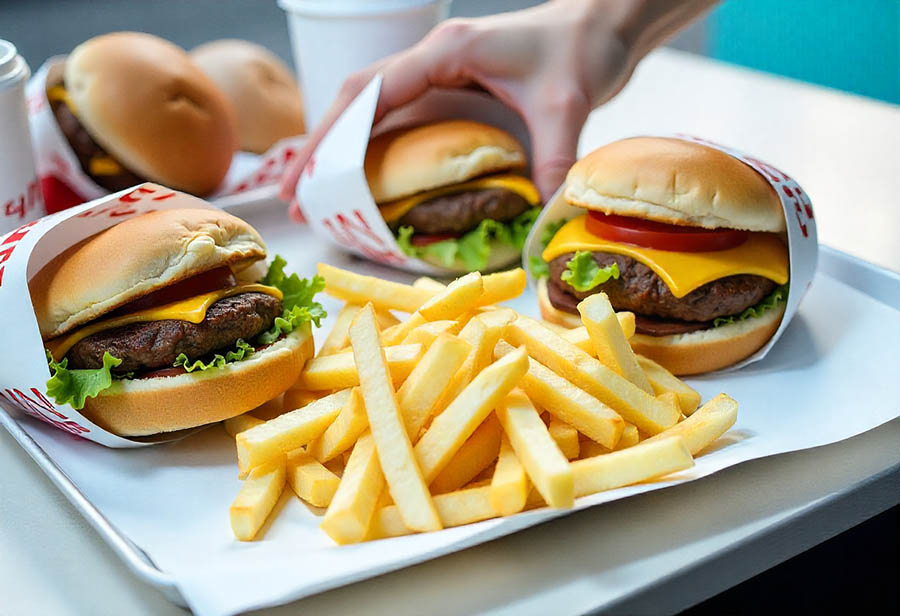 Snapshot from a meal at a fast-food restaurant