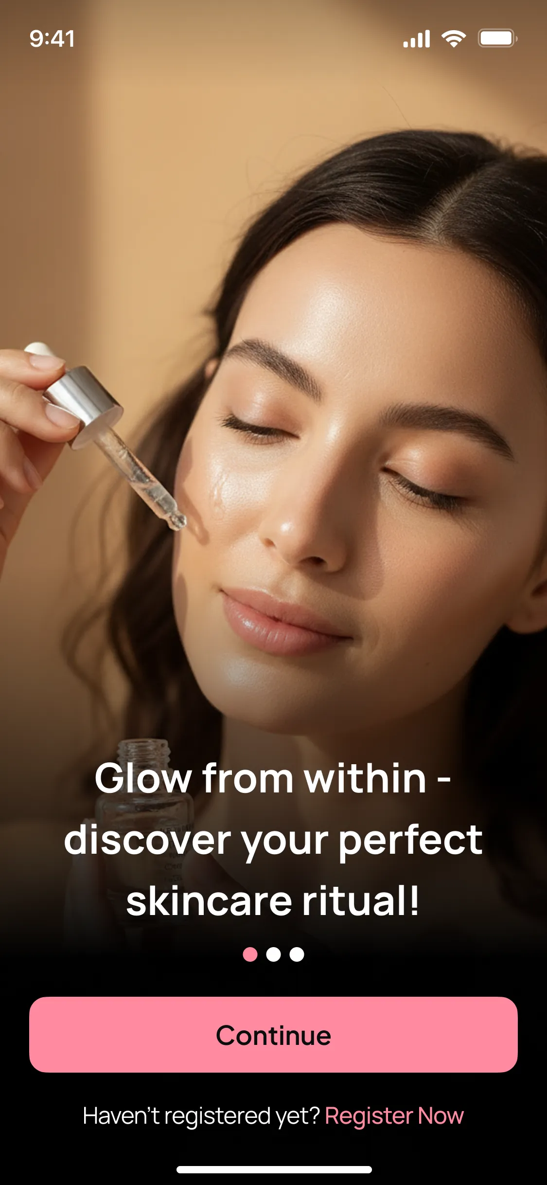 Lumea skincare app onboarding screen