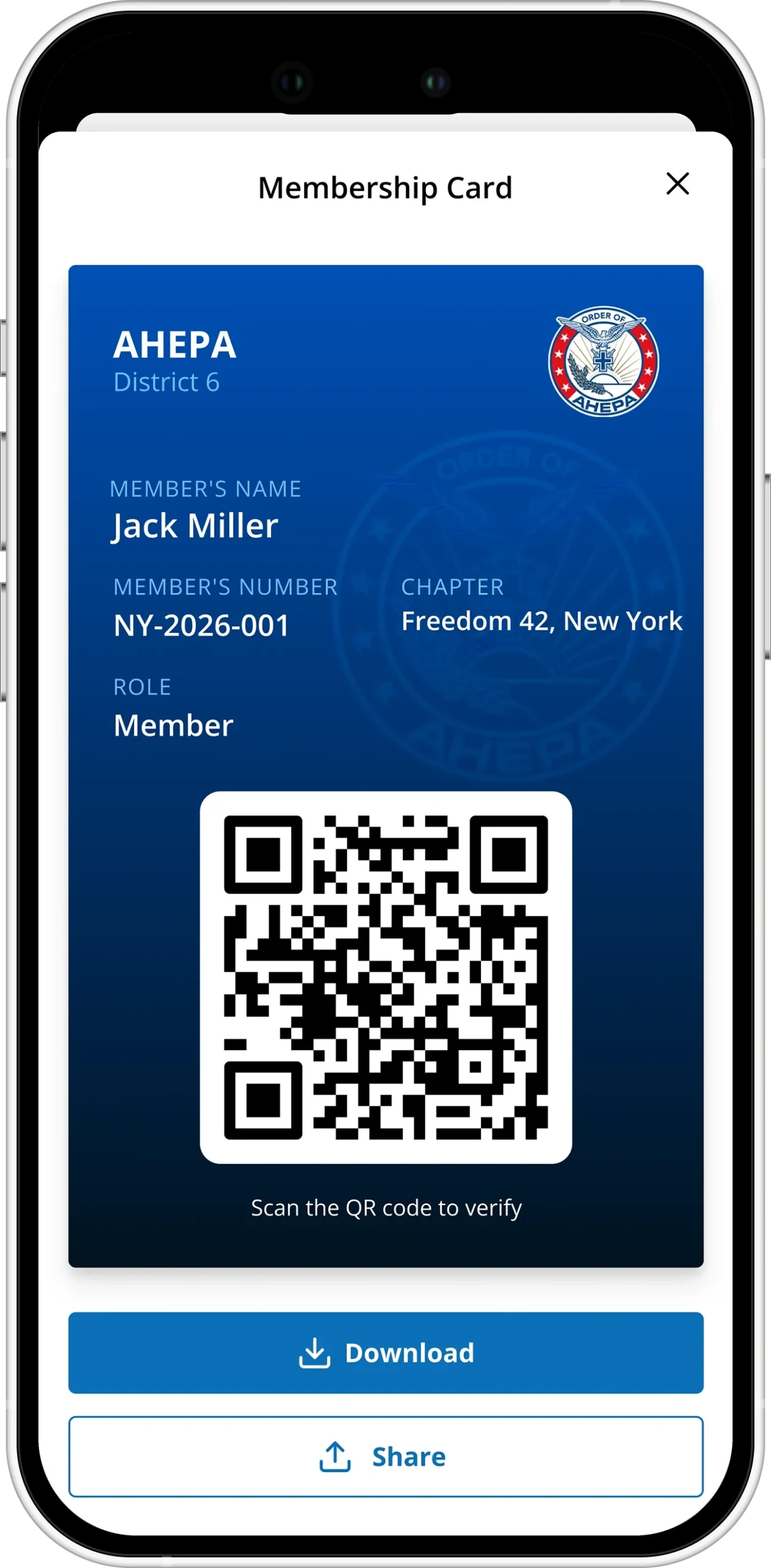 AHEPA Connect-Membership Card