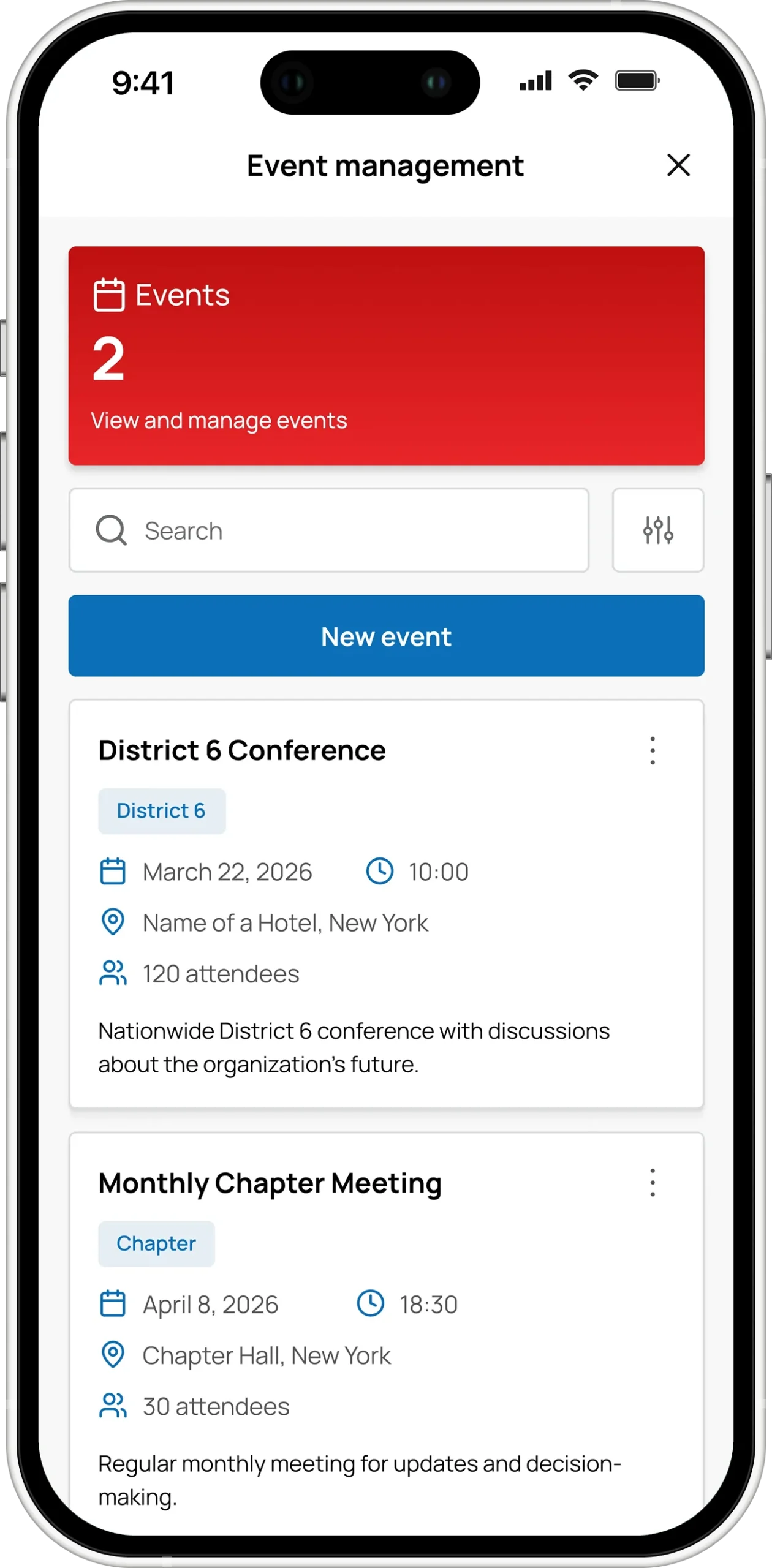 AHEPA Connect-Event Management